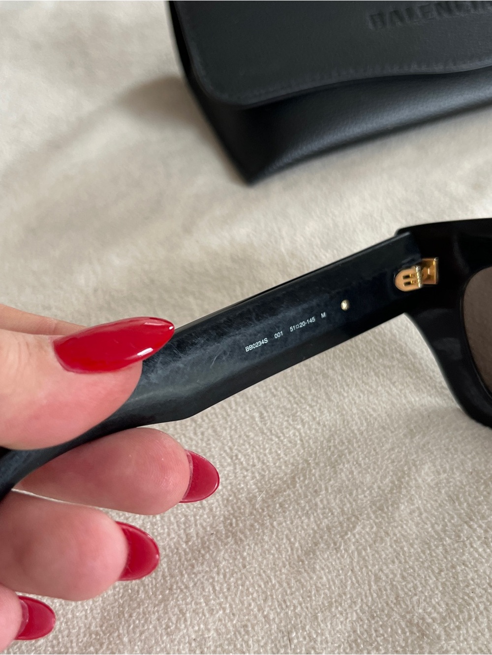 Balenciaga Square-Frame Acetate Sunglasses Black Womens BB0234S NWT - Picture 11 of 15